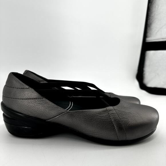 Dansko Avery Mary Jane Clogs Leather Round Toe Low Top Slip On Heel Gray 8.5 - Picture 2 of 6